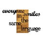 Wallity Everyone Smiles in The Same Language Escultura de pared Nogal y Negro